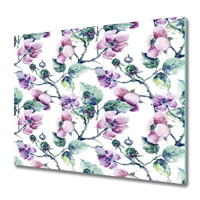 Skleněné krájecí prkénko Vzor s ostružinovými květy