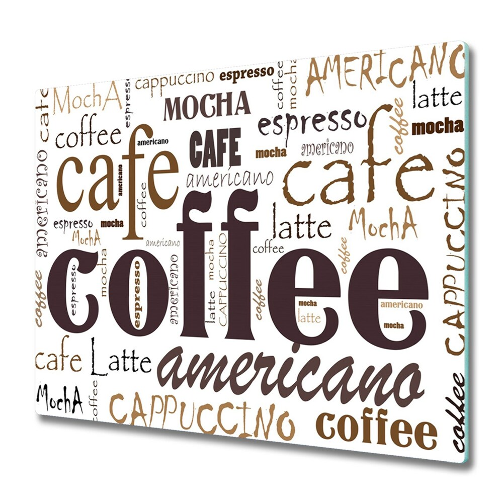 Skleněná deska do kuchyně Kavárenské titulky ke kávě