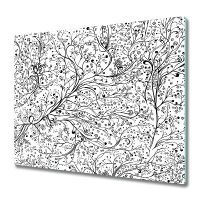 Skleněná deska do kuchyně Propletené černé a bílé větve