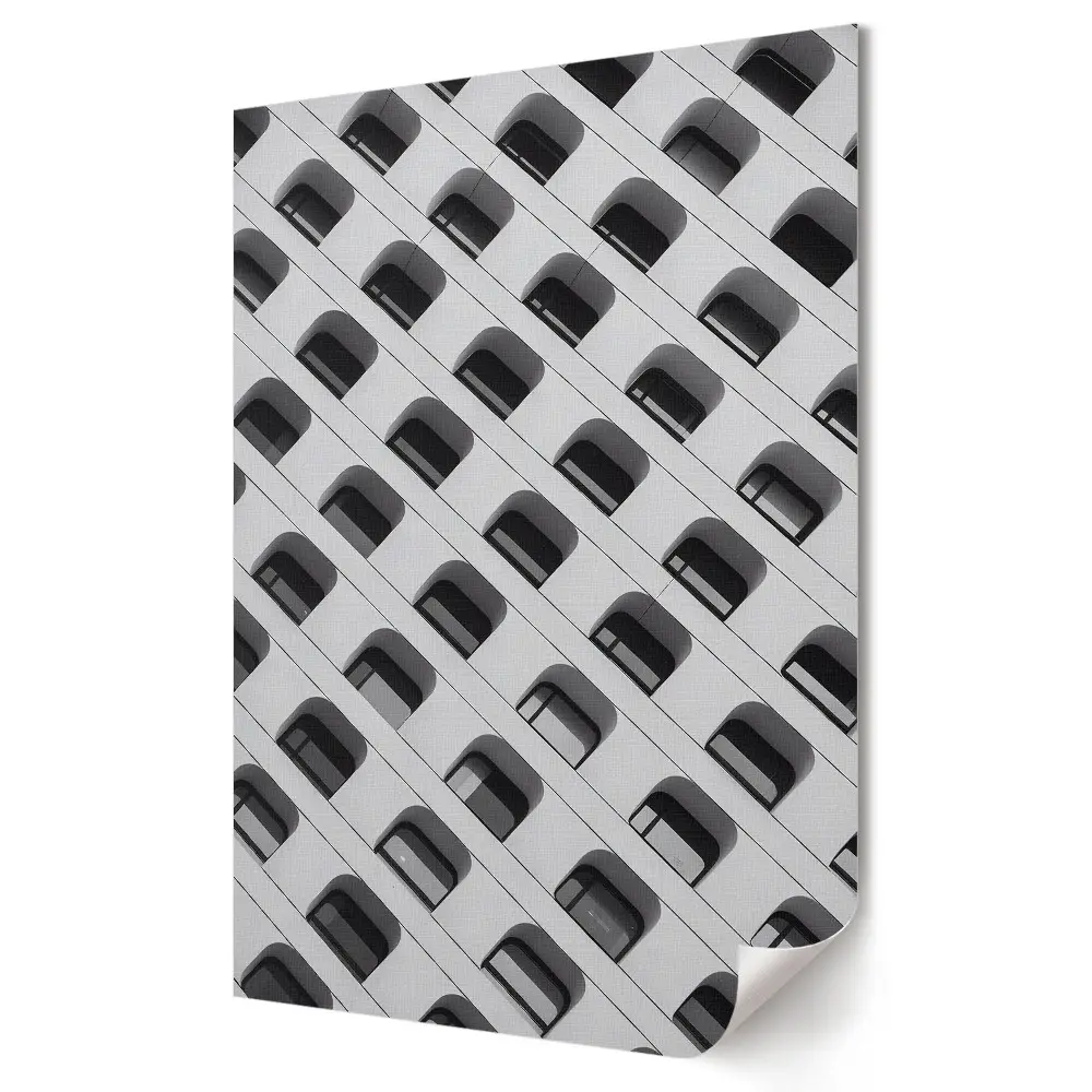 Geometrická krása architektury v monochromatickém stylu na plakát na zeď