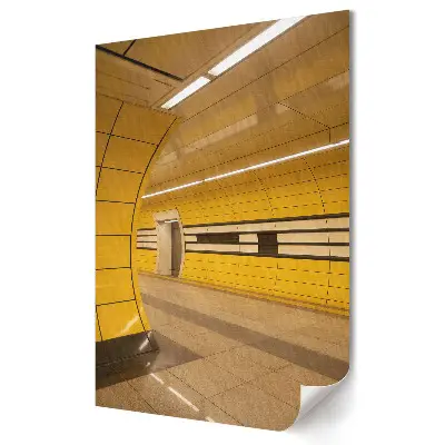 Nástěnná grafika na plátně Moderní stanice metra ve žluté barvě