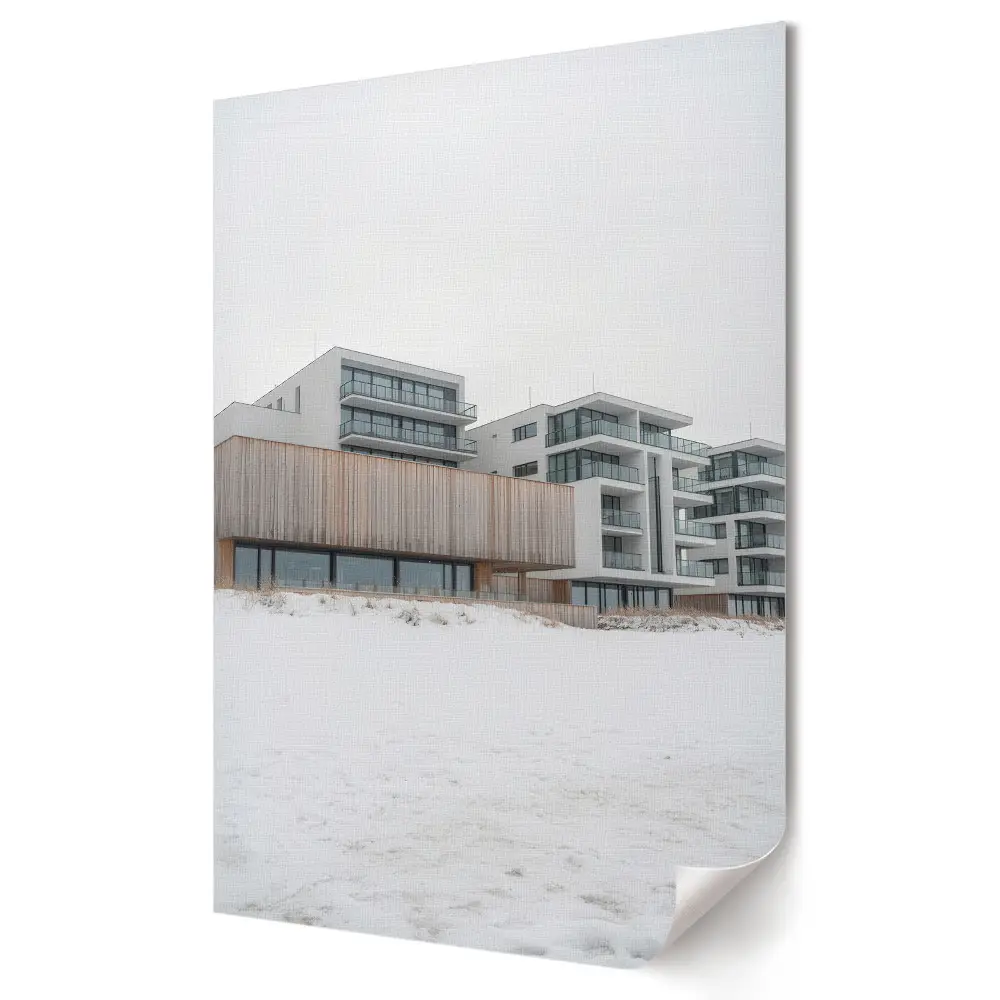 Tisk na plátno Moderní architektura v zimní krajině