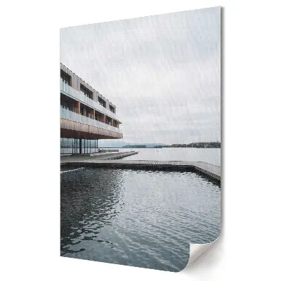 Nástěnná grafika na plátně Moderní architektura u vody