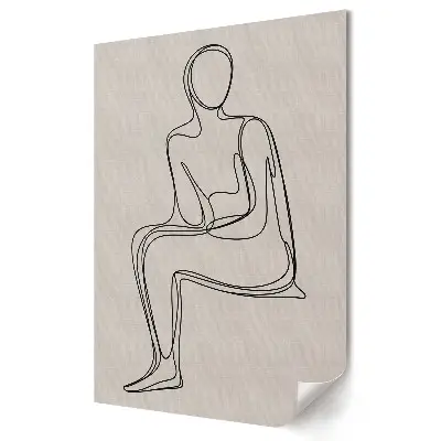 Tisk na plátno s motivem minimalistické čárové postavy