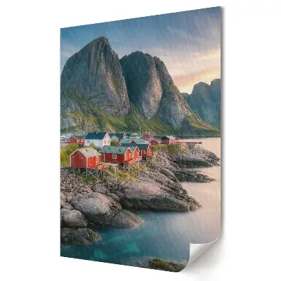 Nástěnný obraz na plátně Malebná vesnice na fjordu