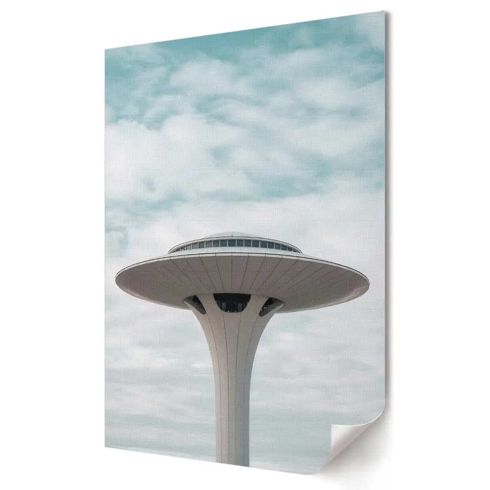 Moderní obraz na plátně Futuristická architektura v oblacích