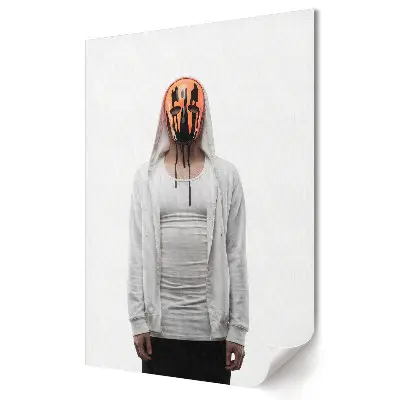 Nástěnný obraz na plátně Záhadná postava s graffiti maskou