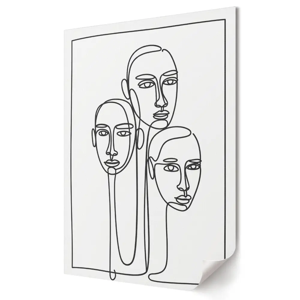 Tisk na plátno Tři tváře v minimalistickém stylu