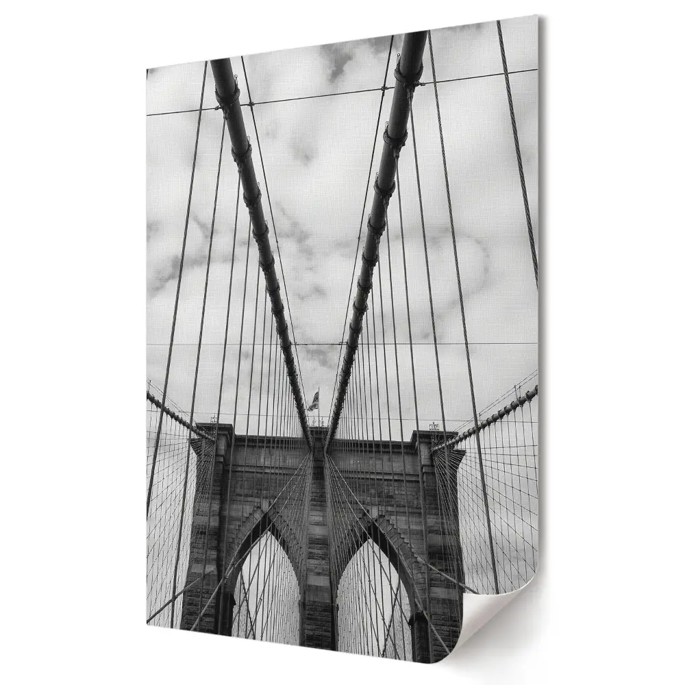 Moderní obraz na plátně Brooklynský most v černobílé perspektivě