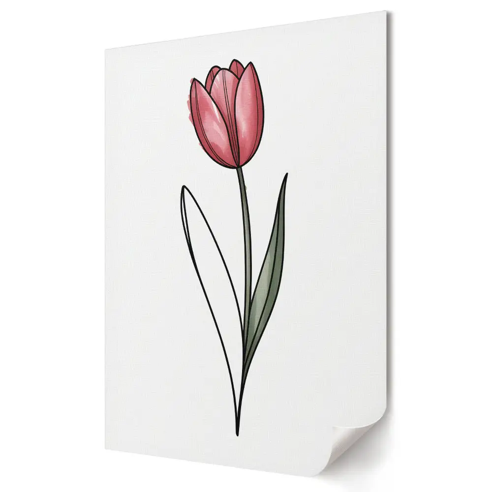 Moderní obraz na plátně Elegantní tulipán na bílém pozadí