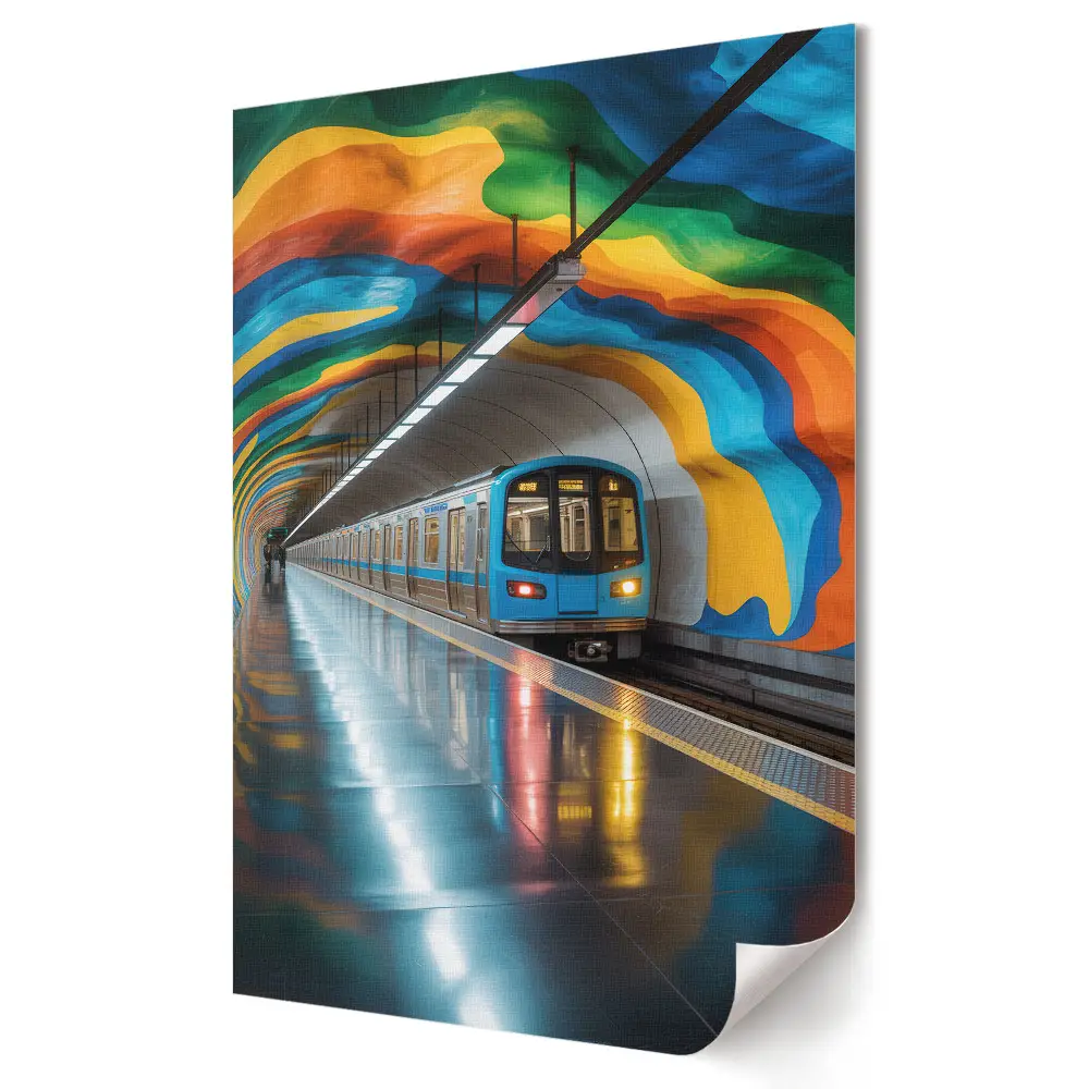 Nástěnný obraz na plátně Barevný městský tunel metra