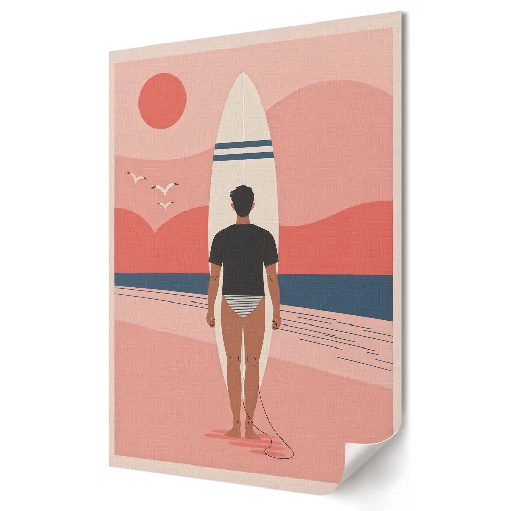 Plakát na zeď Surfařské sny na pláži Sunset Beach