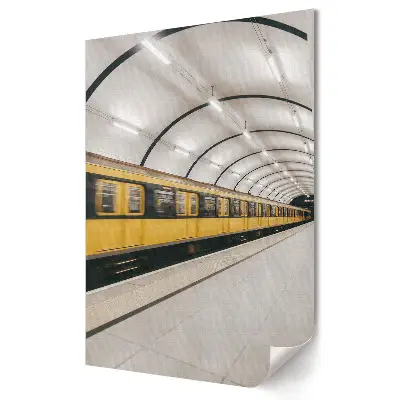 Nástěnná grafika na plátně Zlatý vlak v moderním metru