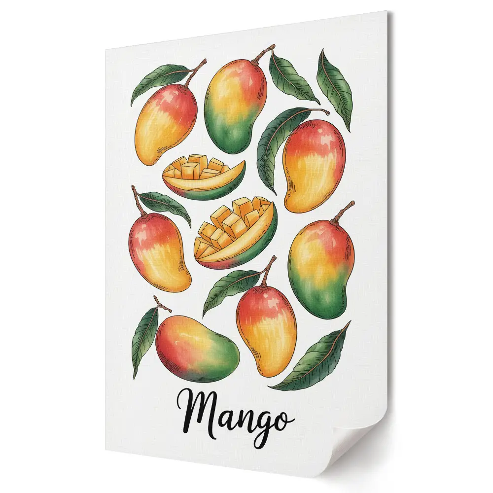Nástěnná grafika na plátně Šťavnaté mango v letních barvách