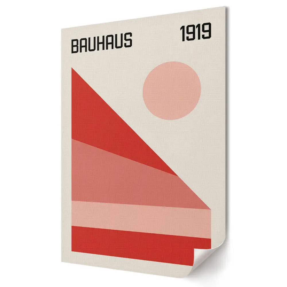 Moderní grafika na plátně Bauhaus 1919: Minimalistická geometrie a barva