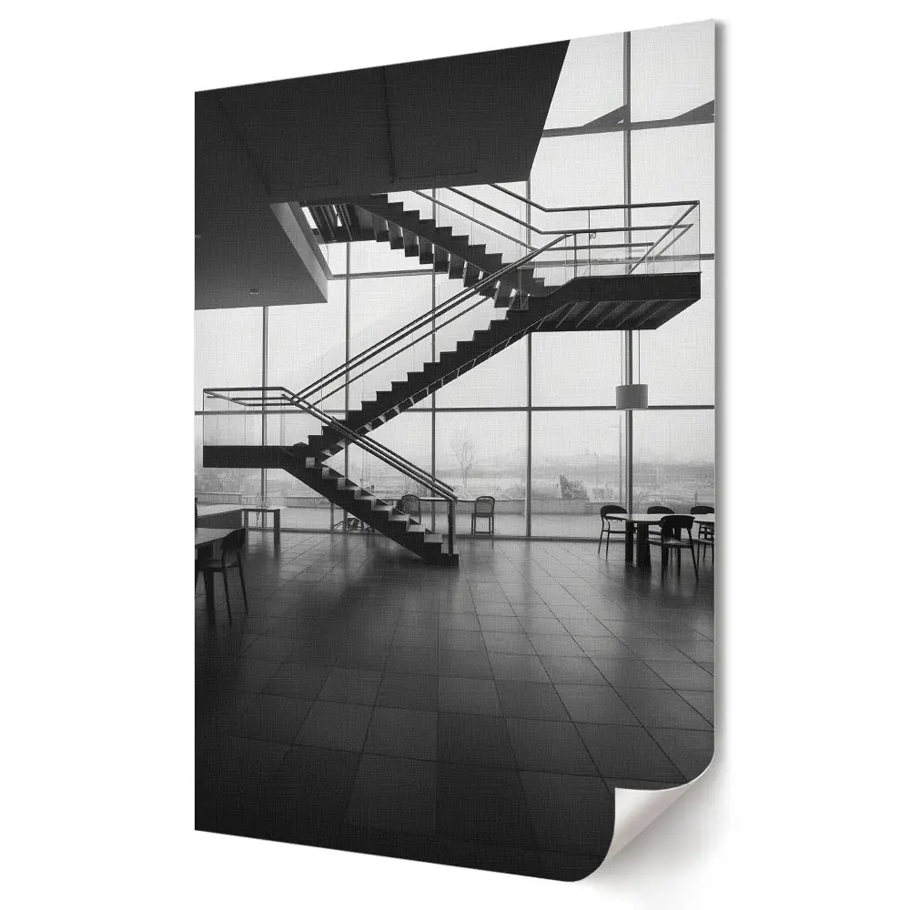 Moderní obraz na plátně Moderní schodiště v monochromatickém stylu