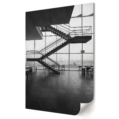 Moderní obraz na plátně Moderní schodiště v monochromatickém stylu
