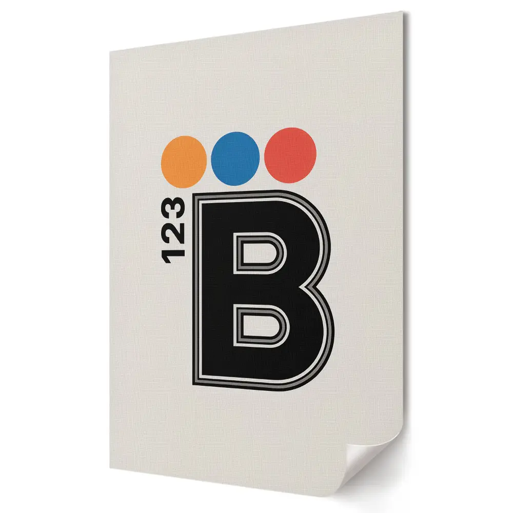 Nástěnná grafika na plátně Barevný design s písmenem B