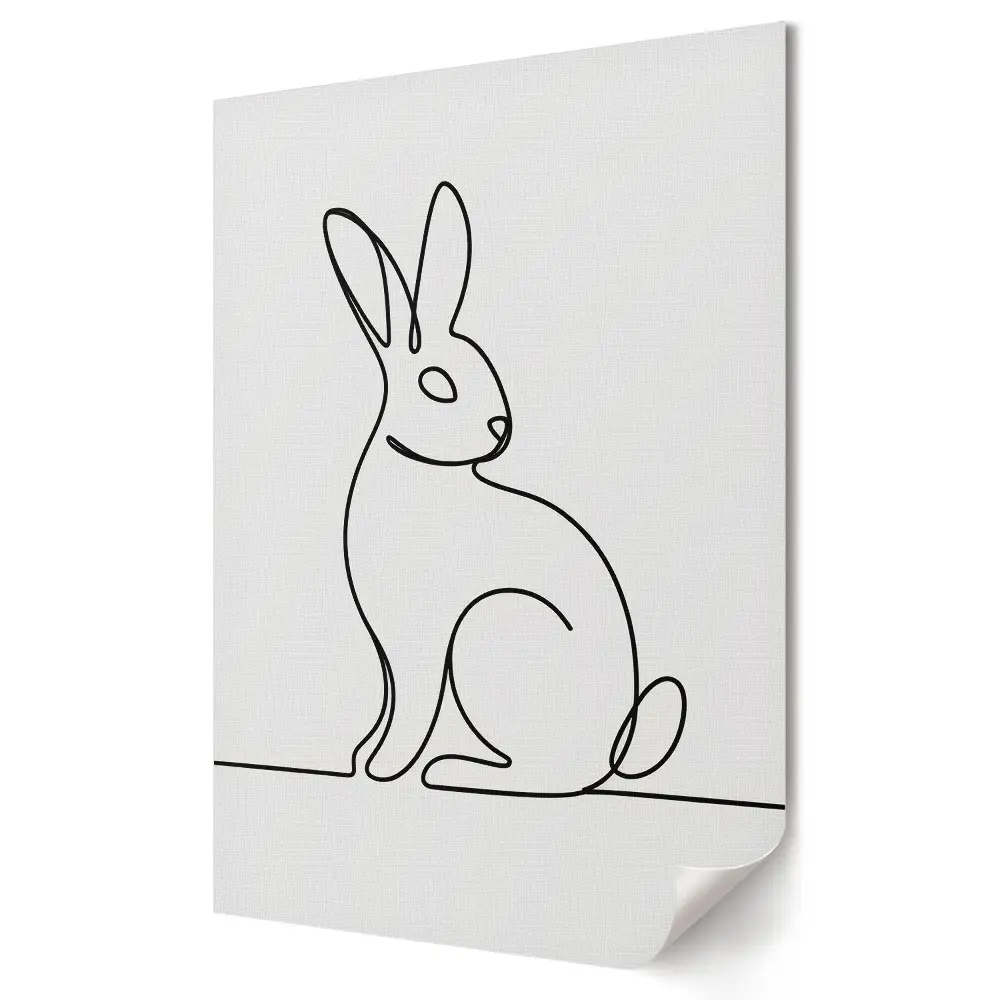 Moderní obraz na plátně s minimalistickým obrysem králíka
