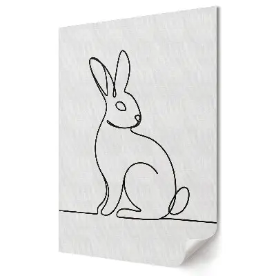 Moderní obraz na plátně s minimalistickým obrysem králíka
