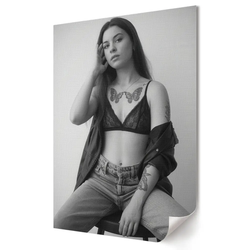 Tisk na plátno Elegance a síla v monochromatickém stylu