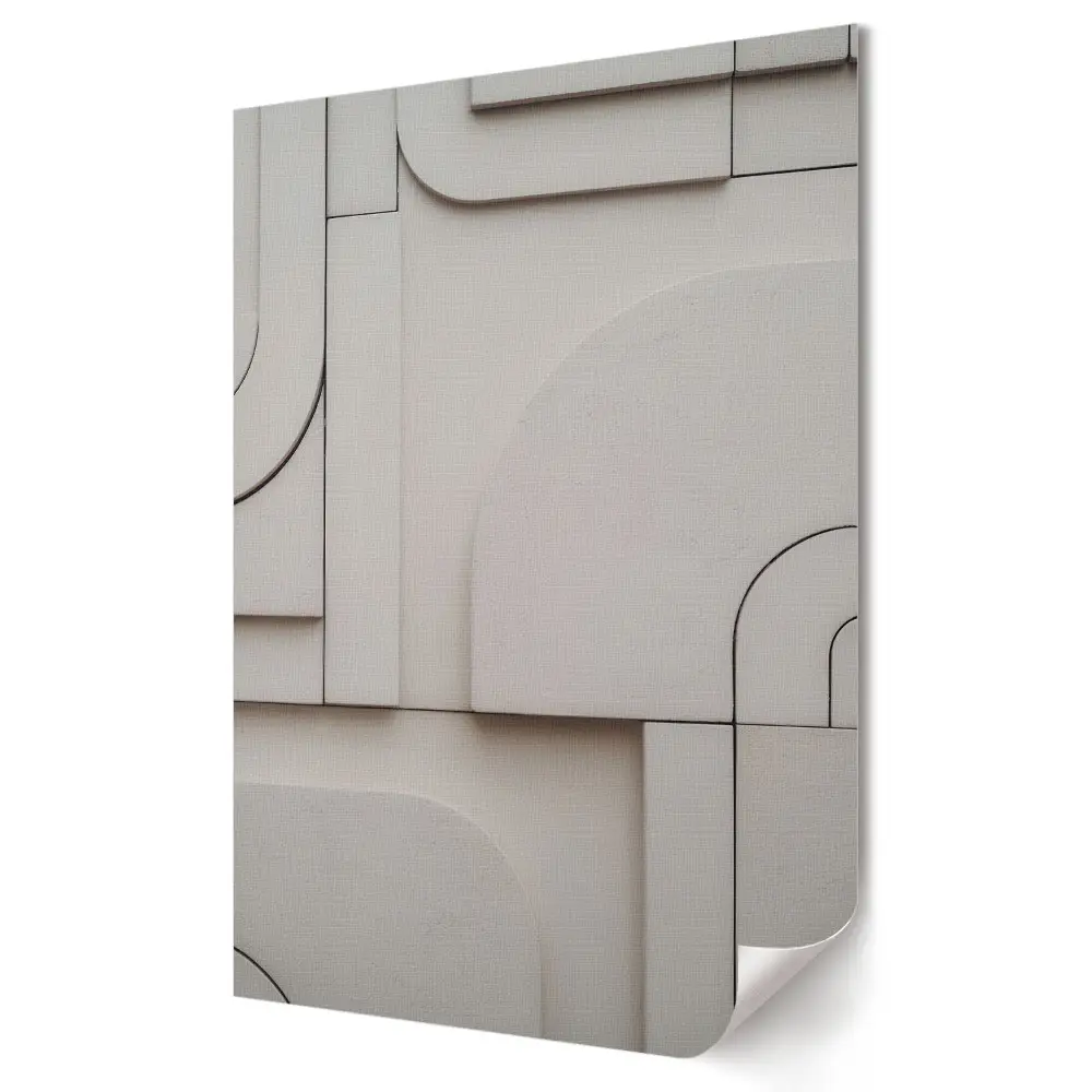 Minimalistický plakát na zeď s geometrickou kompozicí v béžové barvě