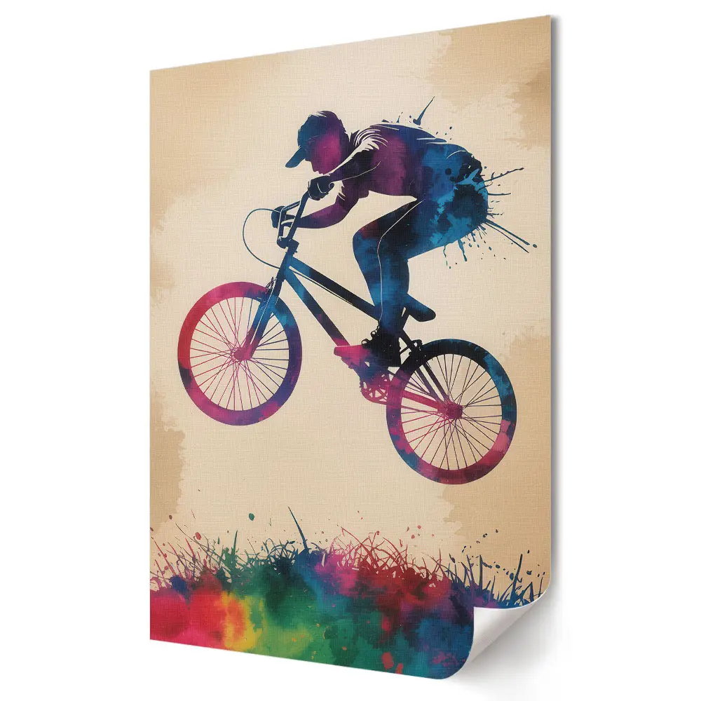 Nástěnný plakát Barevný skok na BMX kole