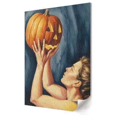 Moderní obraz na plátně Halloweenská radost a záhada dýní