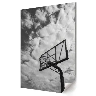 Nástěnný plakát Basketbalový míč v oblacích
