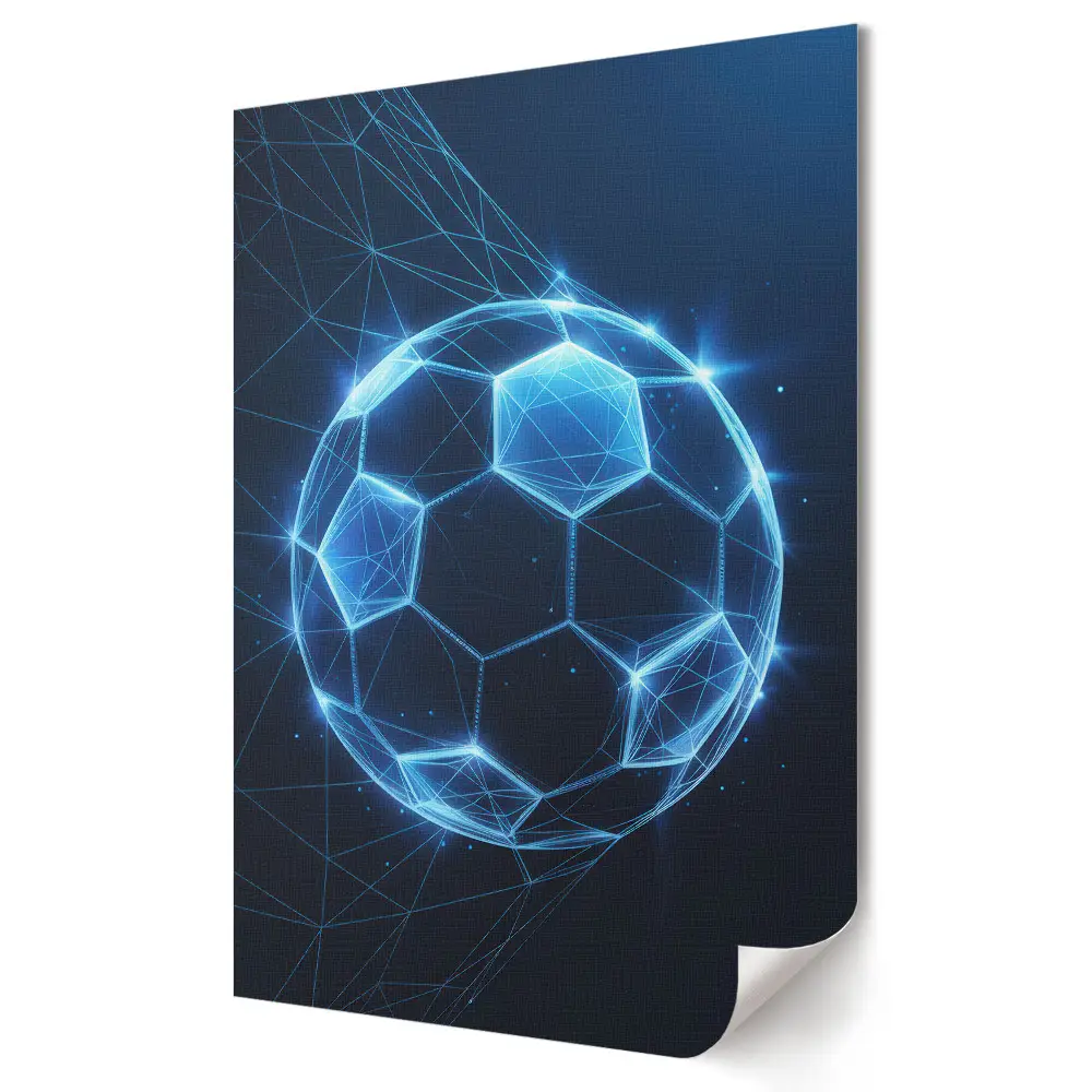 Moderní grafika na plátně Futuristický 3D fotbal