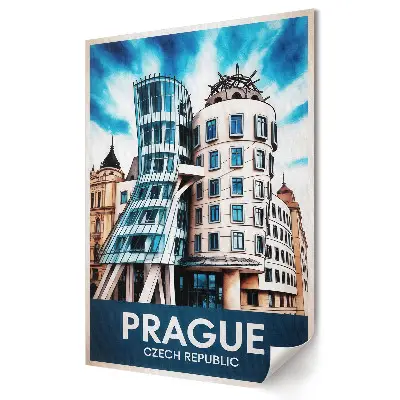 Obraz na plátně Moderní architektura Prahy v barvách