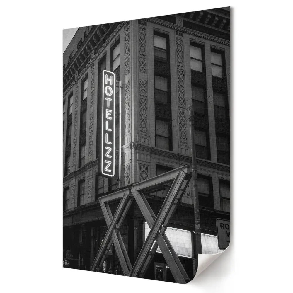 Moderní obraz na plátně Historický hotel v monochromatickém stylu