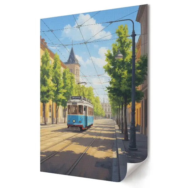 Tisk na plátno Okouzlující tramvaj v městské krajině