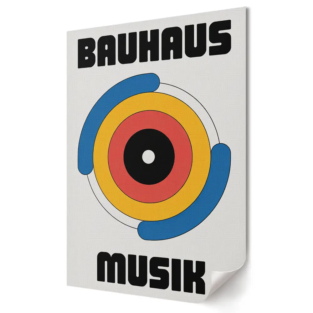 Nástěnná grafika na plátně Barvy a tvary Bauhausu v hudbě