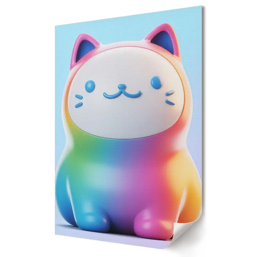 Moderní obraz na plátně Barevné kawaii kotě