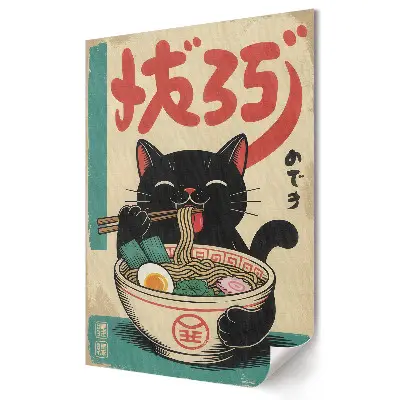Moderní obraz na plátně Šťastná kočka s ramenem v Japonsku