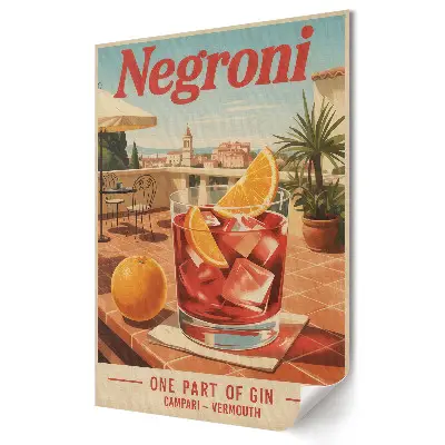 Nástěnná grafika na plátně Klasický Negroni na slunném místě
