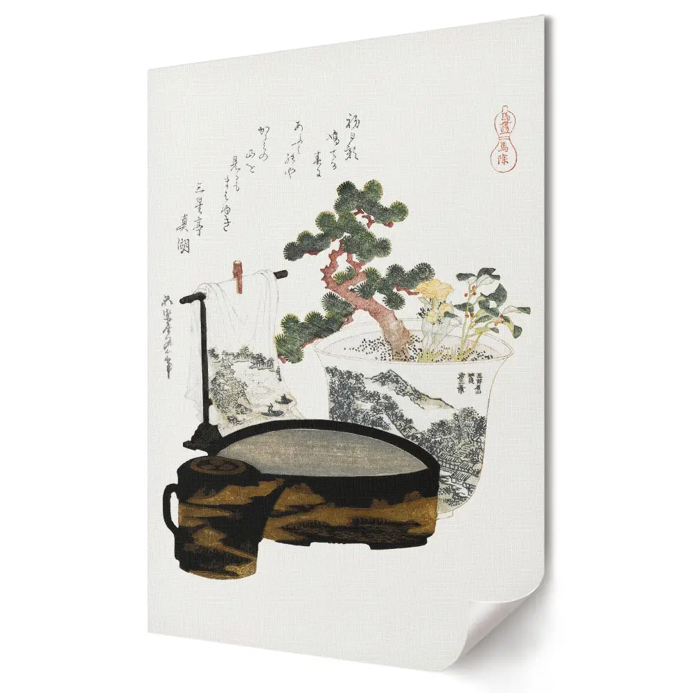 Nástěnná grafika na plátně Japonské umění harmonie přírody a objektů