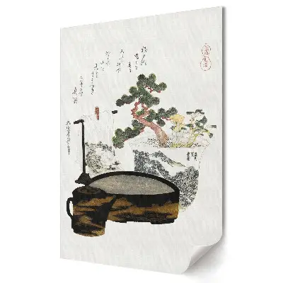 Nástěnná grafika na plátně Japonské umění harmonie přírody a objektů