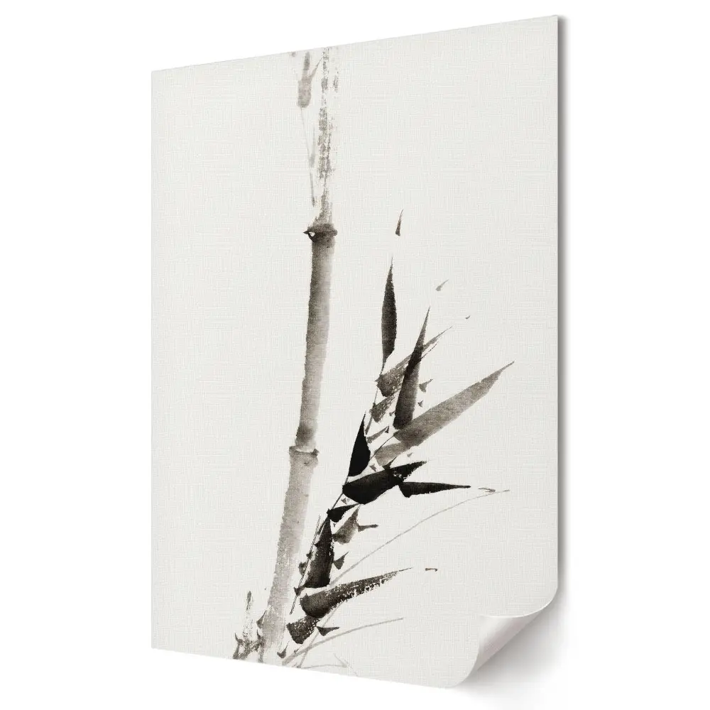 Nástěnný plakát s minimalistickou akvarelovou kresbou bambusu
