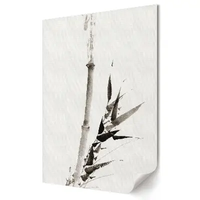 Nástěnný plakát s minimalistickou akvarelovou kresbou bambusu