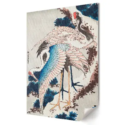 Obraz na plátně Elegance jeřábů v japonském stylu