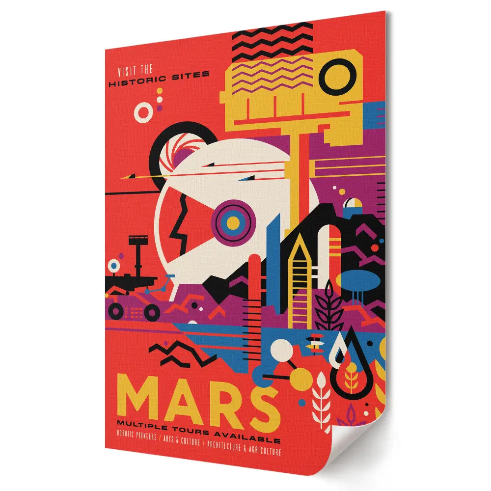 Nástěnná grafika na plátně Objevte Mars