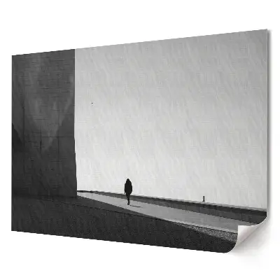 Odolný plakát na zeď Osamělá procházka v monochromatickém světě