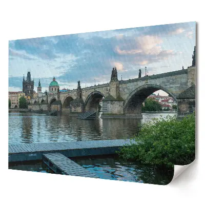 Plakát s fotografií Karlův most v Praze za soumraku