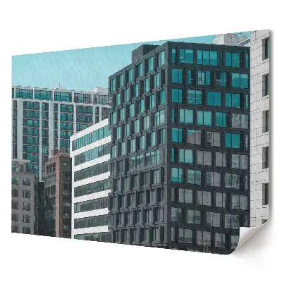Moderní plakát na zeď s motivem městské architektury