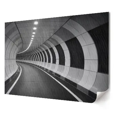 Plakát z vlastní fotografie Zatáčky v monochromatickém tunelu