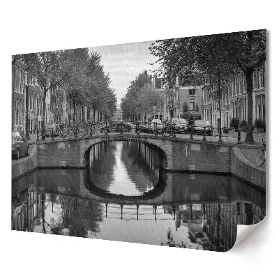 Plakát s fotografií Ticho v černobílém Amsterdamu