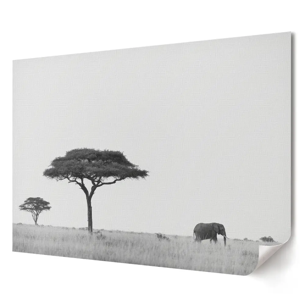 Plakát z vlastní fotografie Idylická krajina s africkým slonem