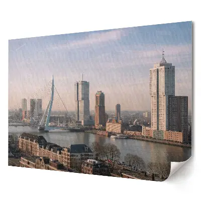 Odolný nástěnný plakát Pohled na Rotterdam při východu slunce